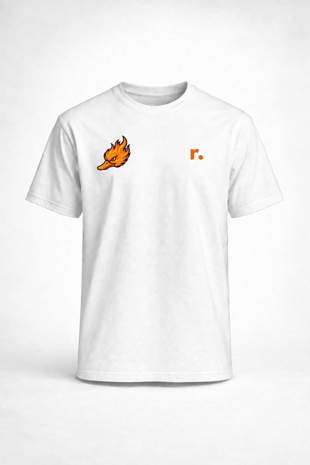 T-shirt coton Spicy Ducks orange - Blanc
