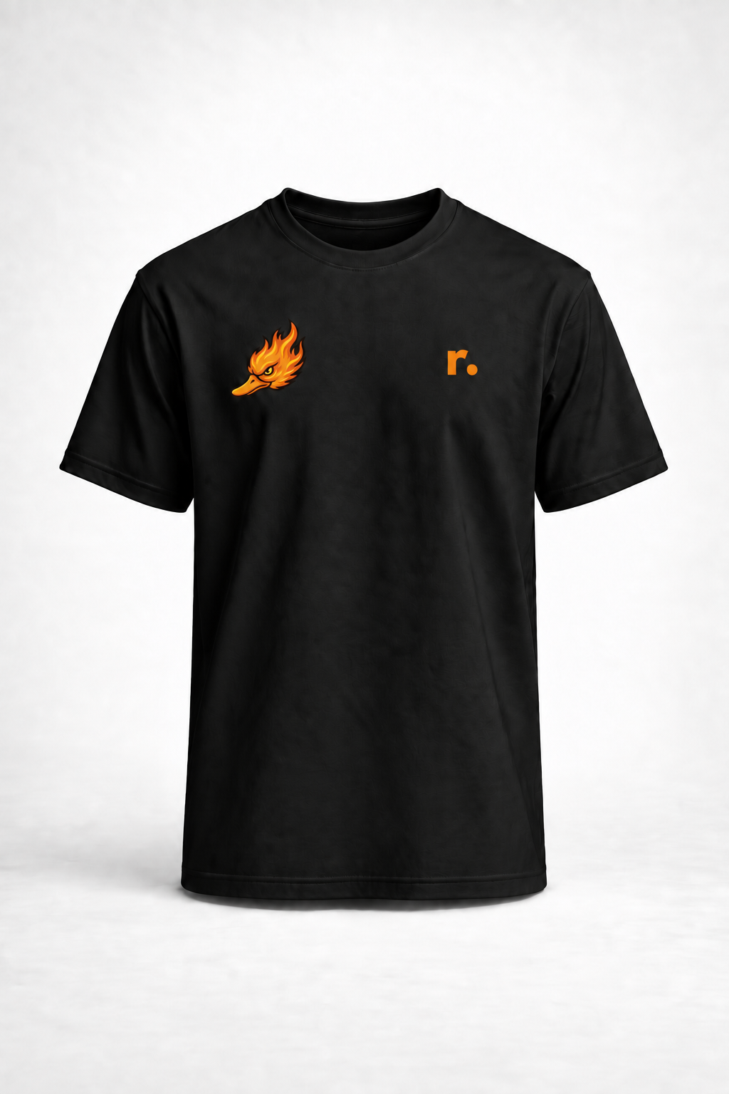 T-shirt coton Spicy Ducks orange - Noir