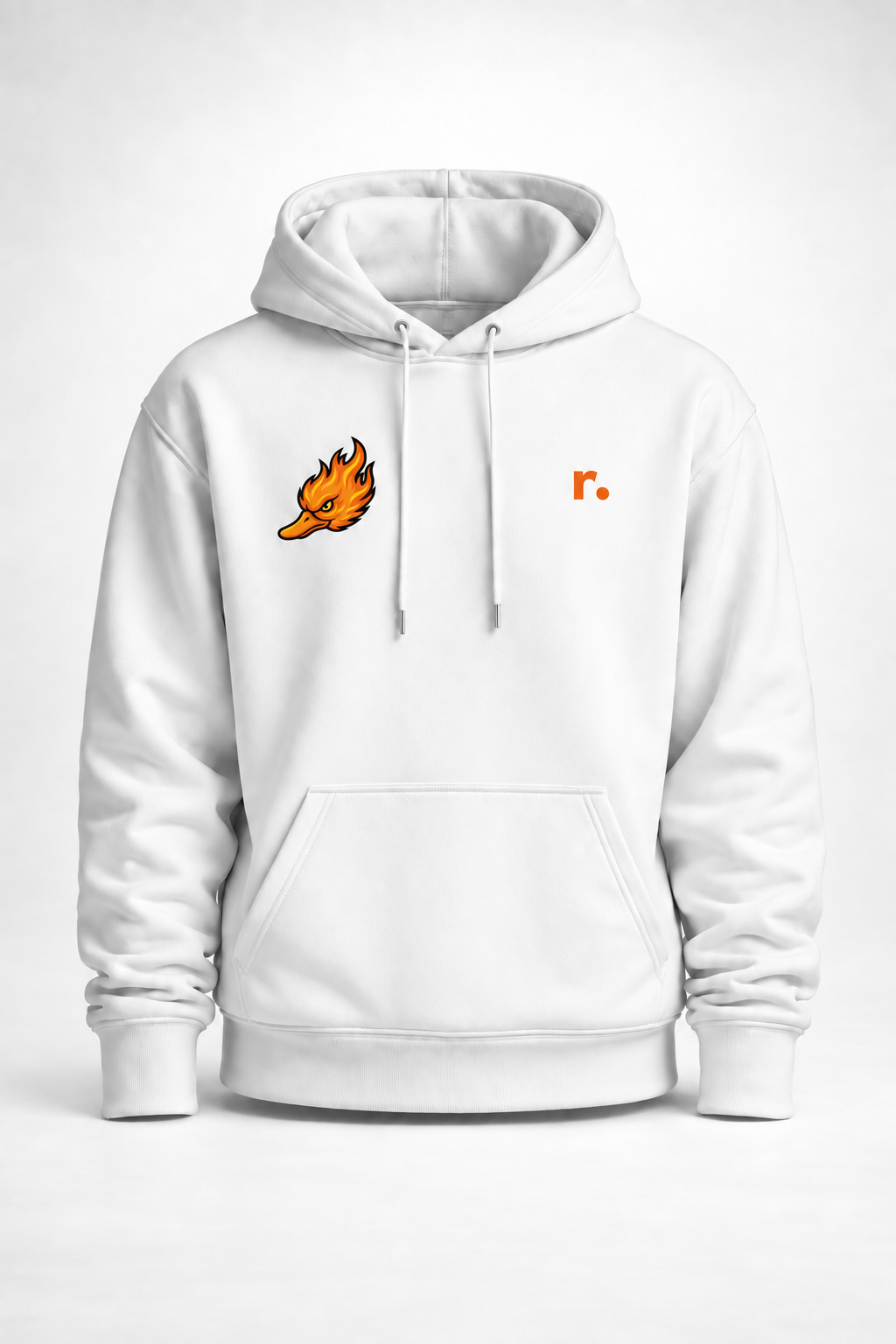 Hoodie Spicy Ducks orange - Blanc