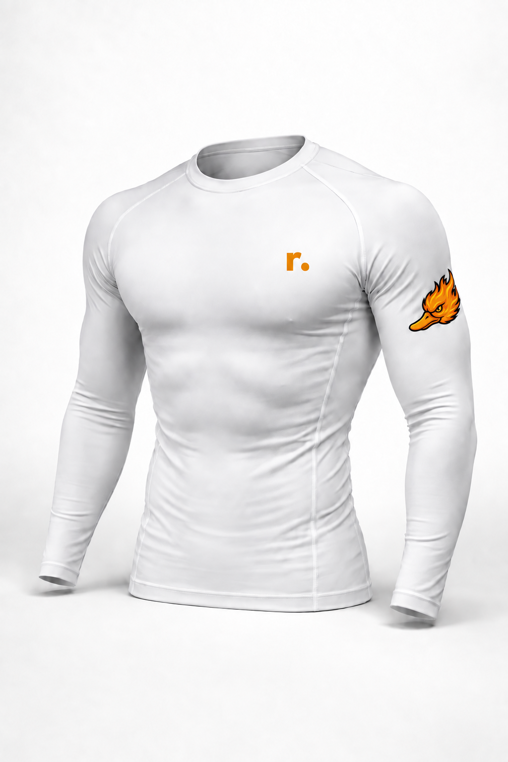 Compression 2 bras Spicy Ducks orange - Blanc
