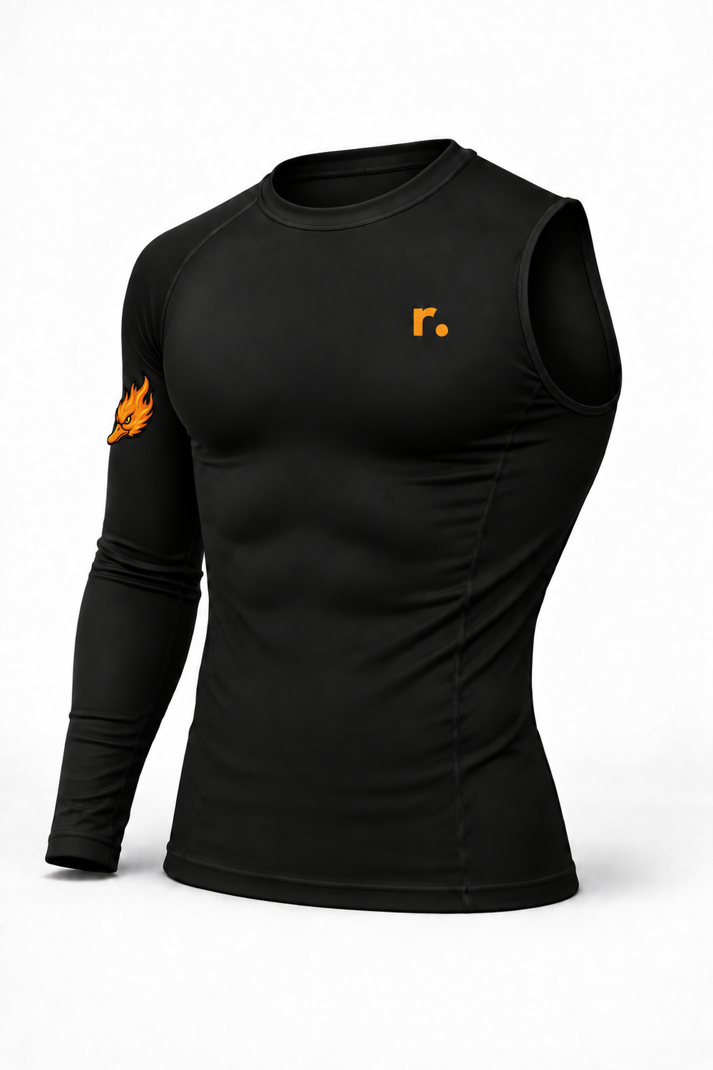 Compression 1 bras Spicy Ducks orange - Noir