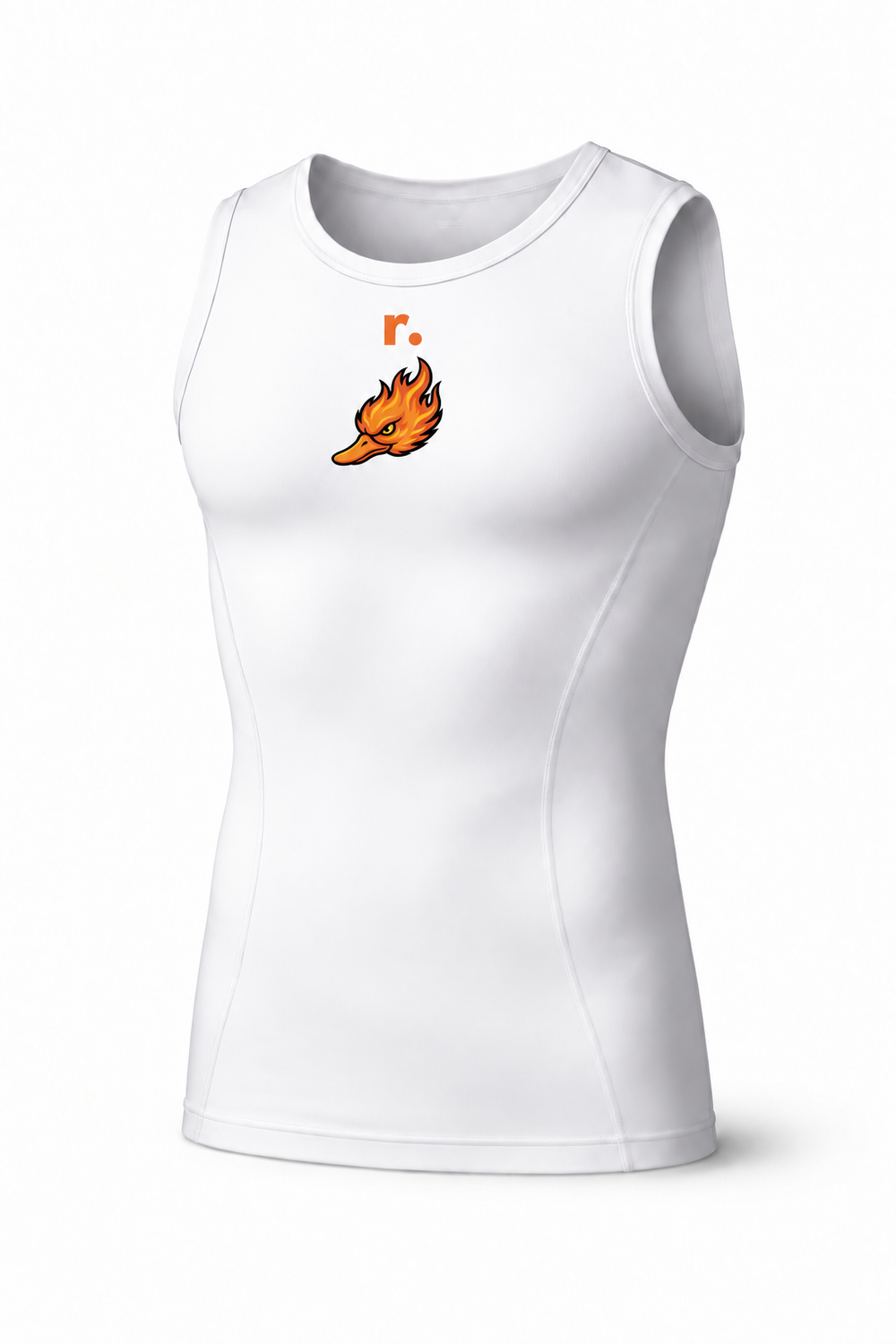 Débardeur de compression Spicy Ducks orange - Blanc