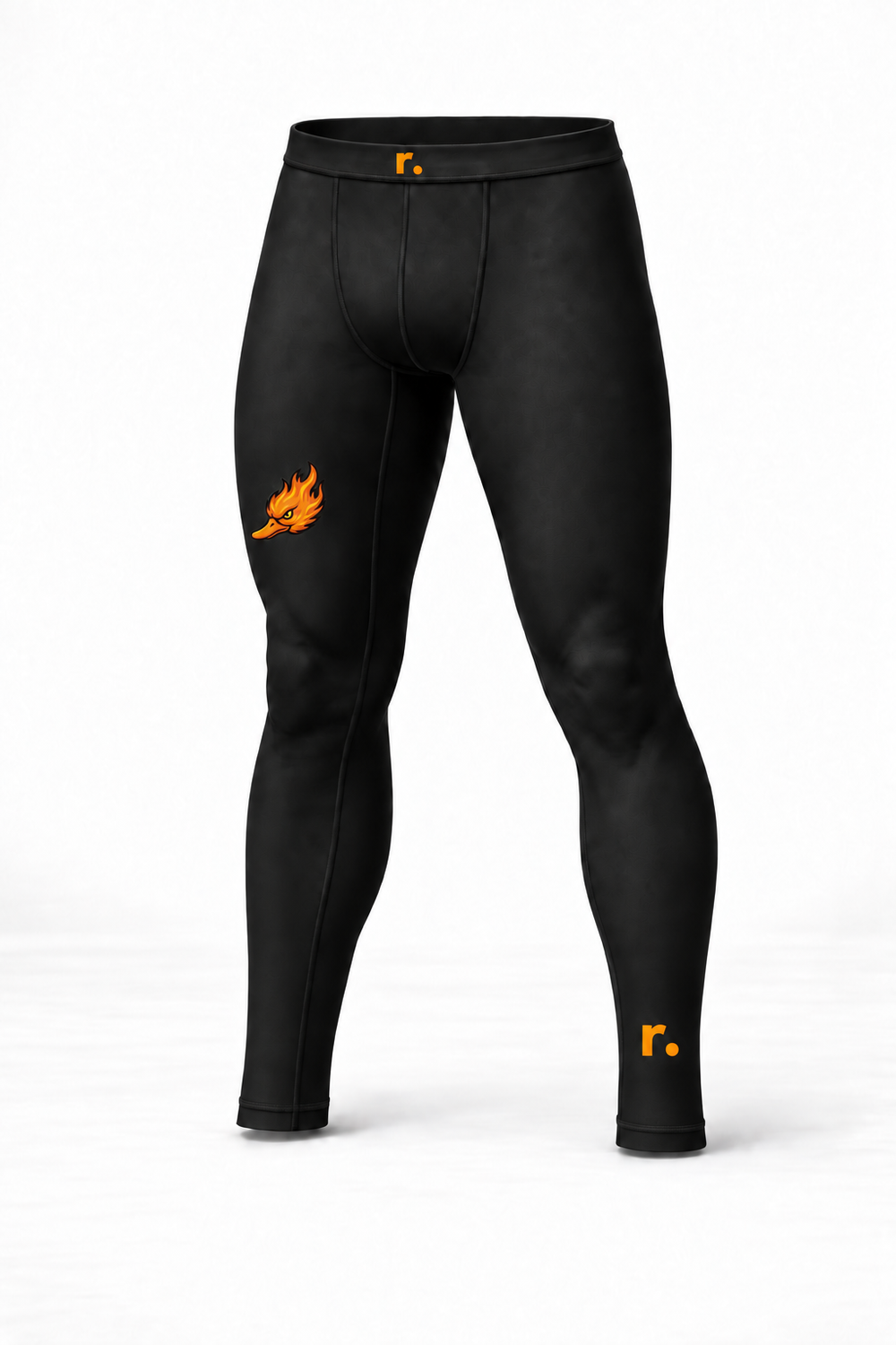 Legging compression 2 jambes Spicy Ducks orange - Noir