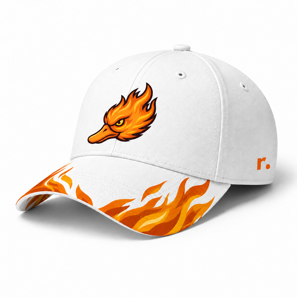 Casquette Spicy Ducks orange - Blanc / Flammes