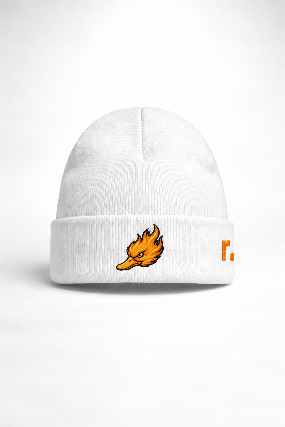 Bonnet Spicy Ducks orange - Blanc