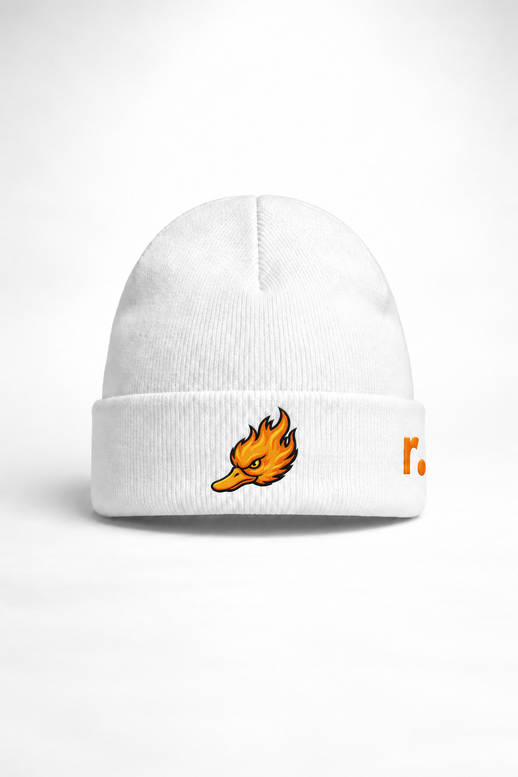 Bonnet Spicy Ducks orange - Blanc