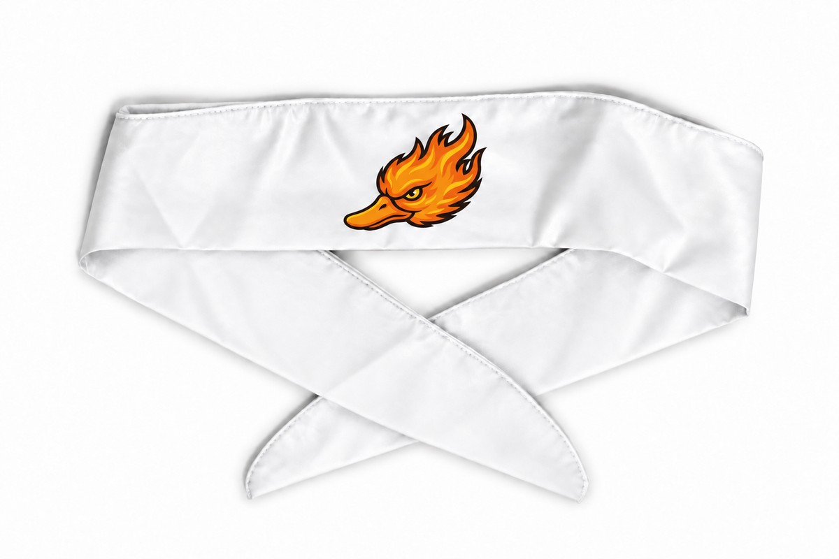 Bandeau à nouer Spicy Ducks orange - Blanc / Uni