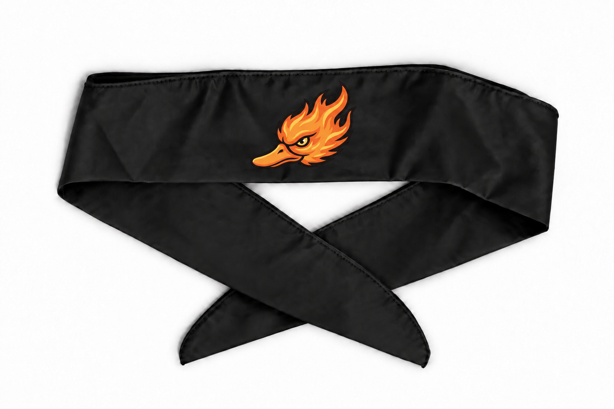 Bandeau à nouer Spicy Ducks orange - Noir / Uni