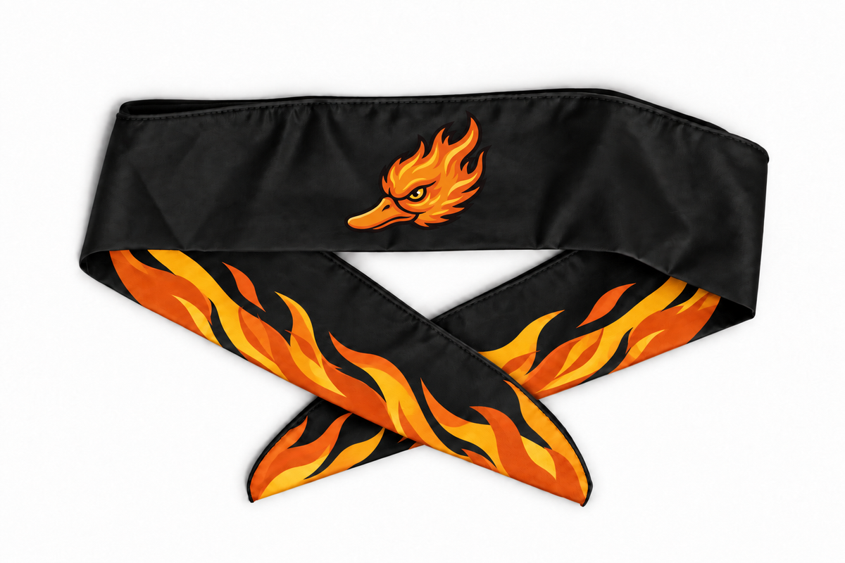 Bandeau à nouer Spicy Ducks orange - Noir / Flammes