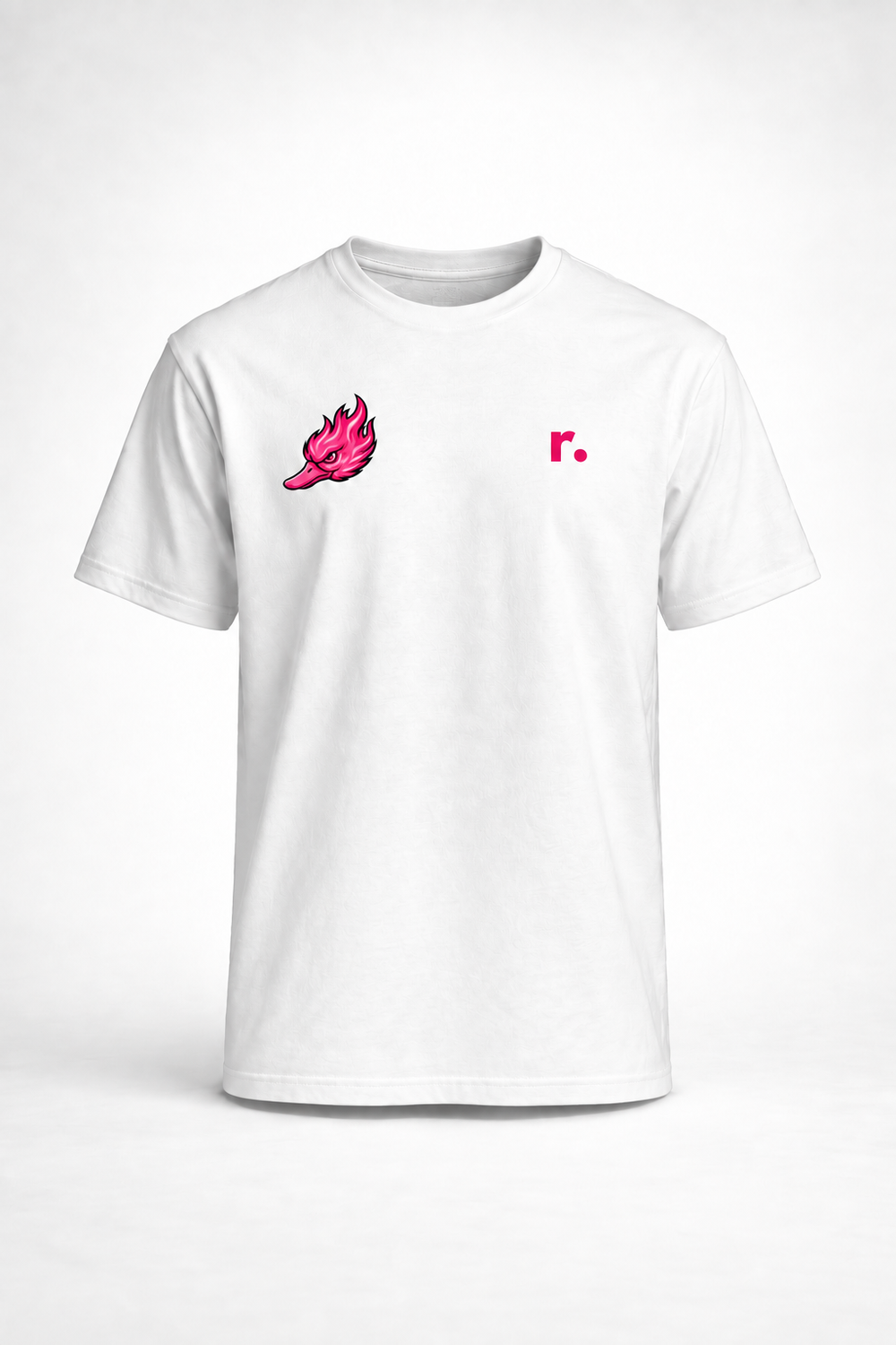 T-shirt coton Spicy Ducks rose - Blanc