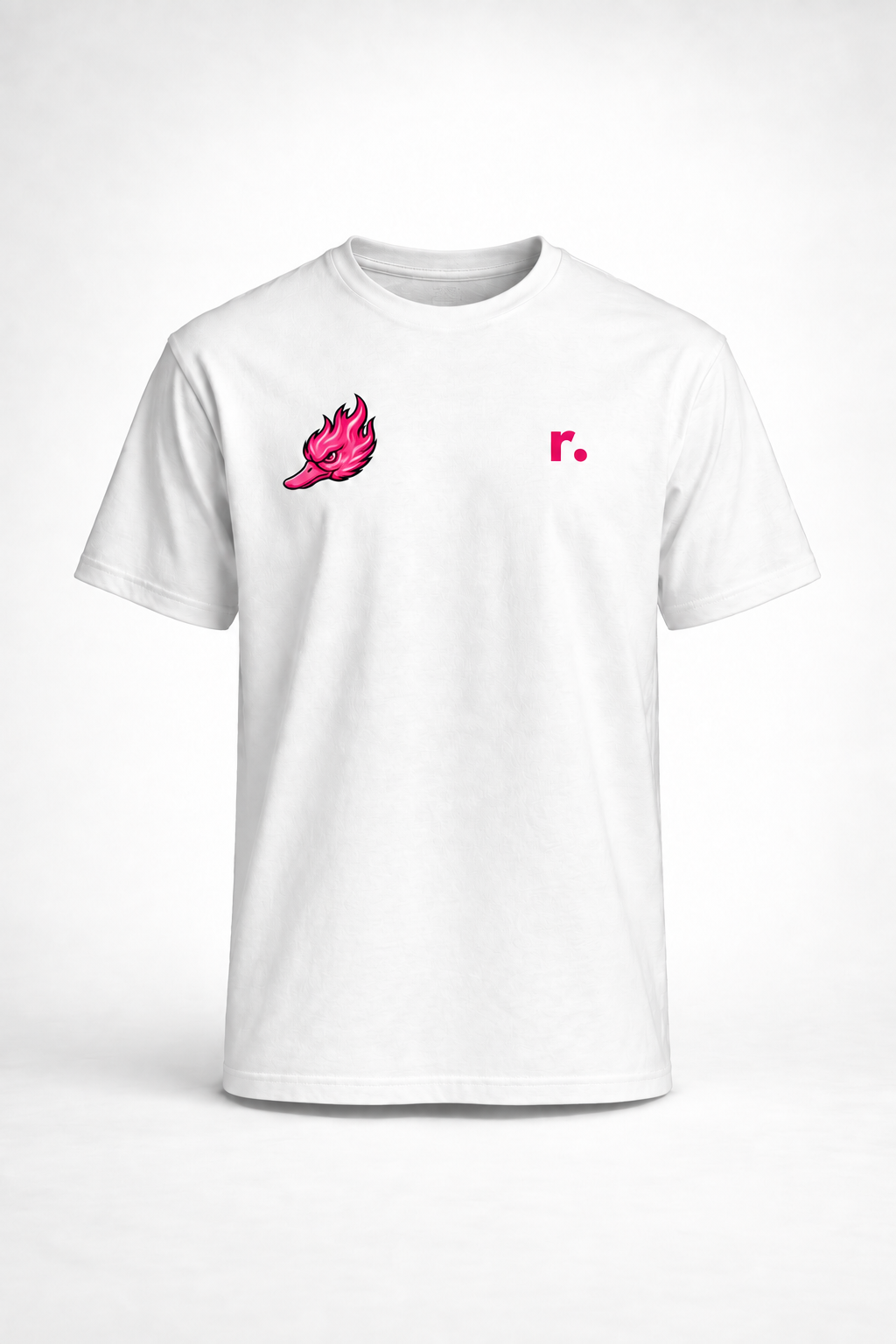 T-shirt coton Spicy Ducks rose - Blanc