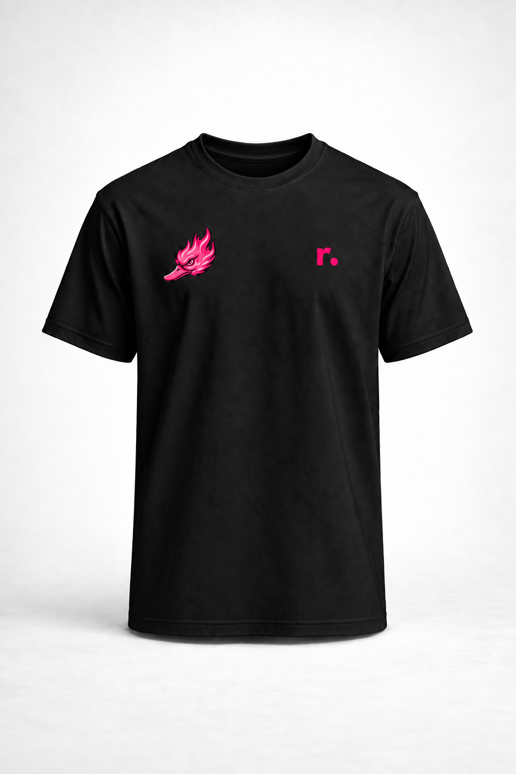 T-shirt coton Spicy Ducks rose - Noir