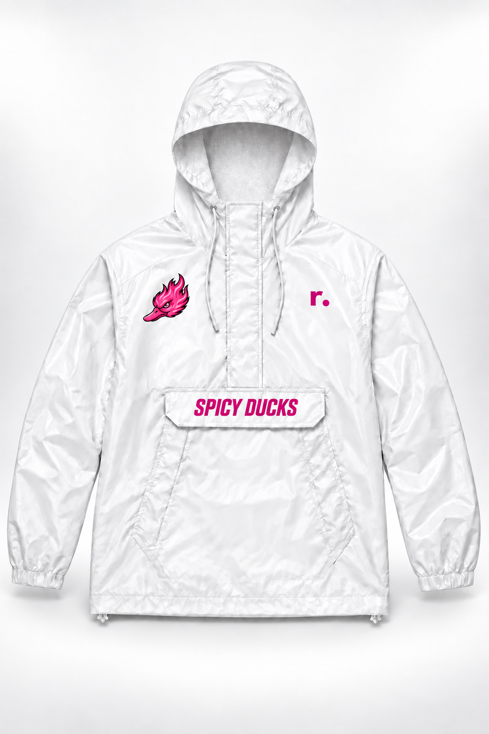 Anorak de pluie Spicy Ducks rose - Blanc