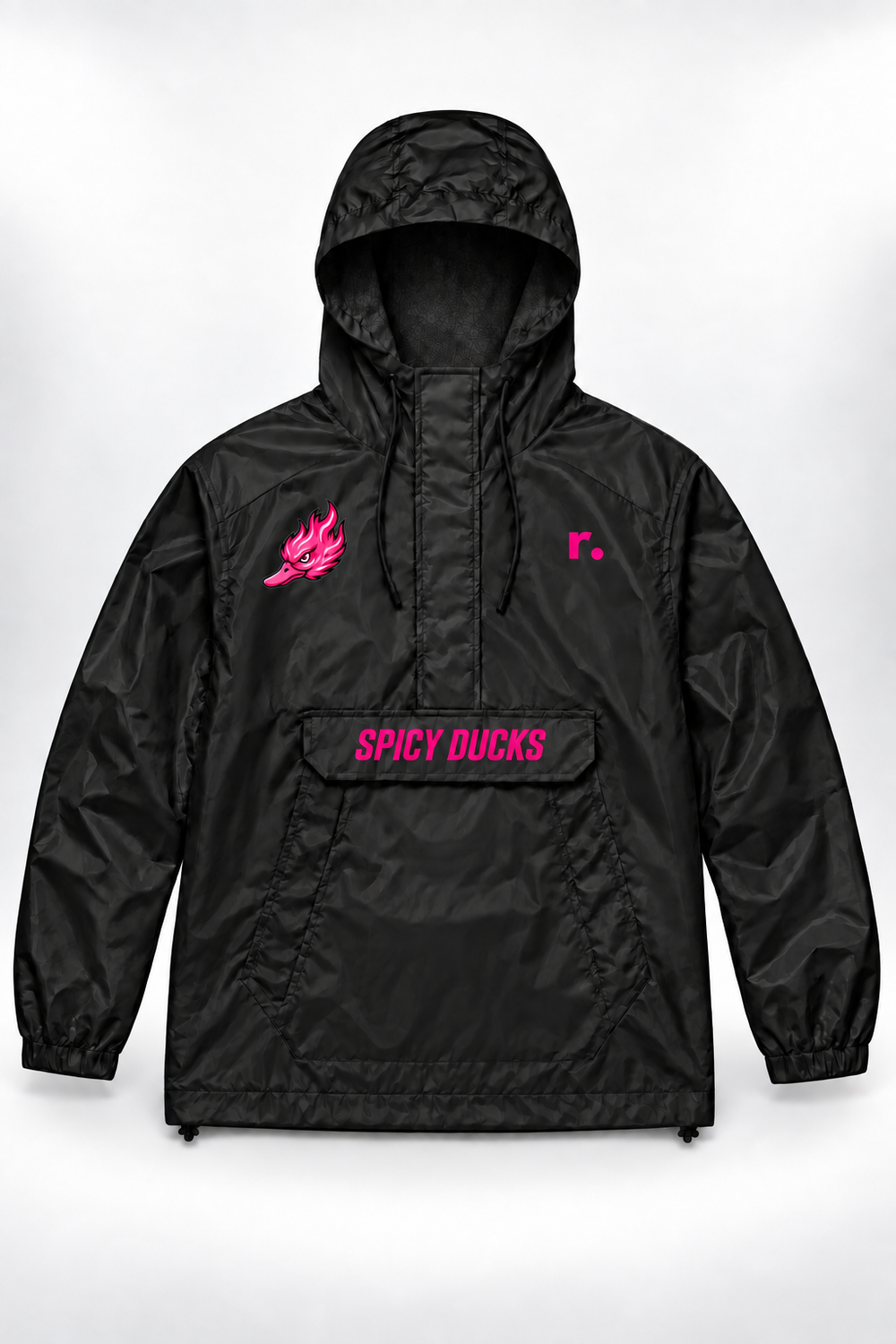 Anorak de pluie Spicy Ducks rose - Noir