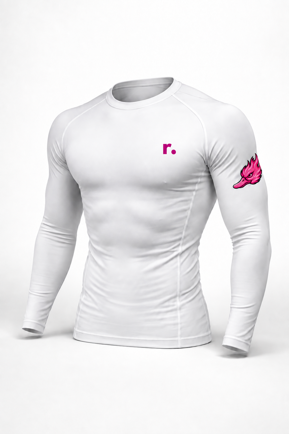 Compression 2 bras Spicy Ducks rose - Blanc