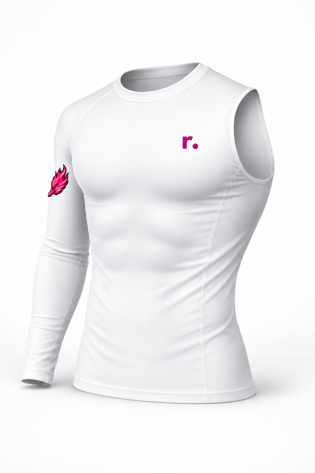 Compression 1 bras Spicy Ducks rose - Blanc