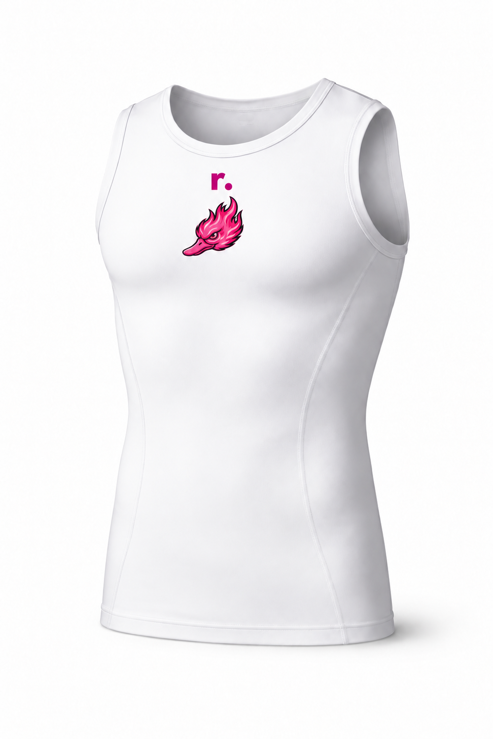 Débardeur de compression Spicy Ducks rose - Blanc