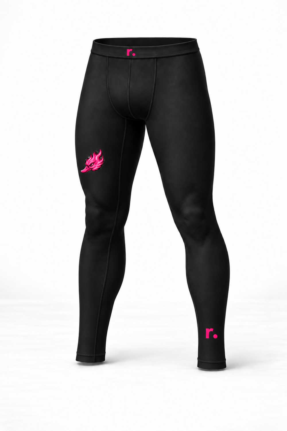 Legging compression 2 jambes Spicy Ducks rose - Noir