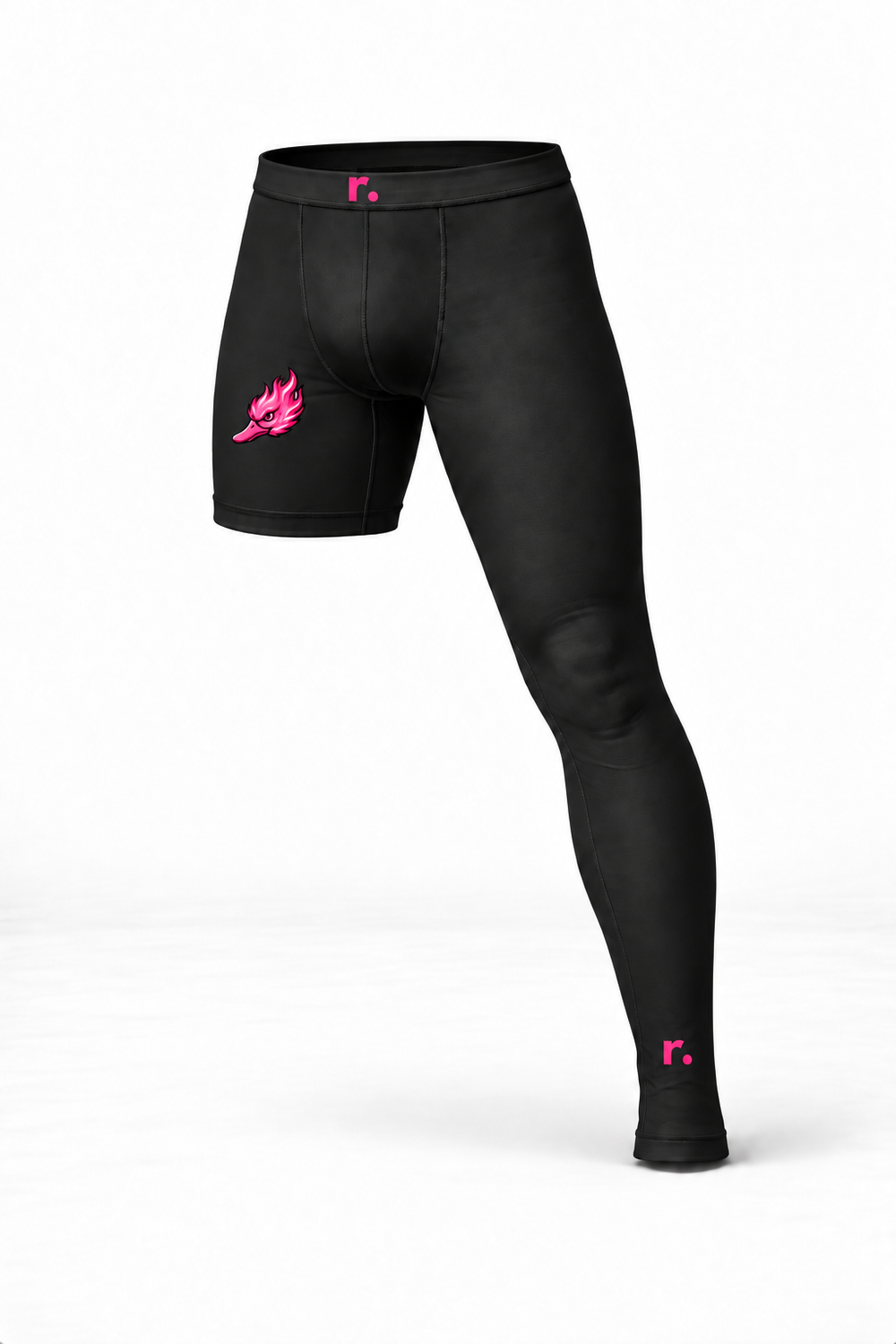 Compression 1 jambe Spicy Ducks rose - Noir