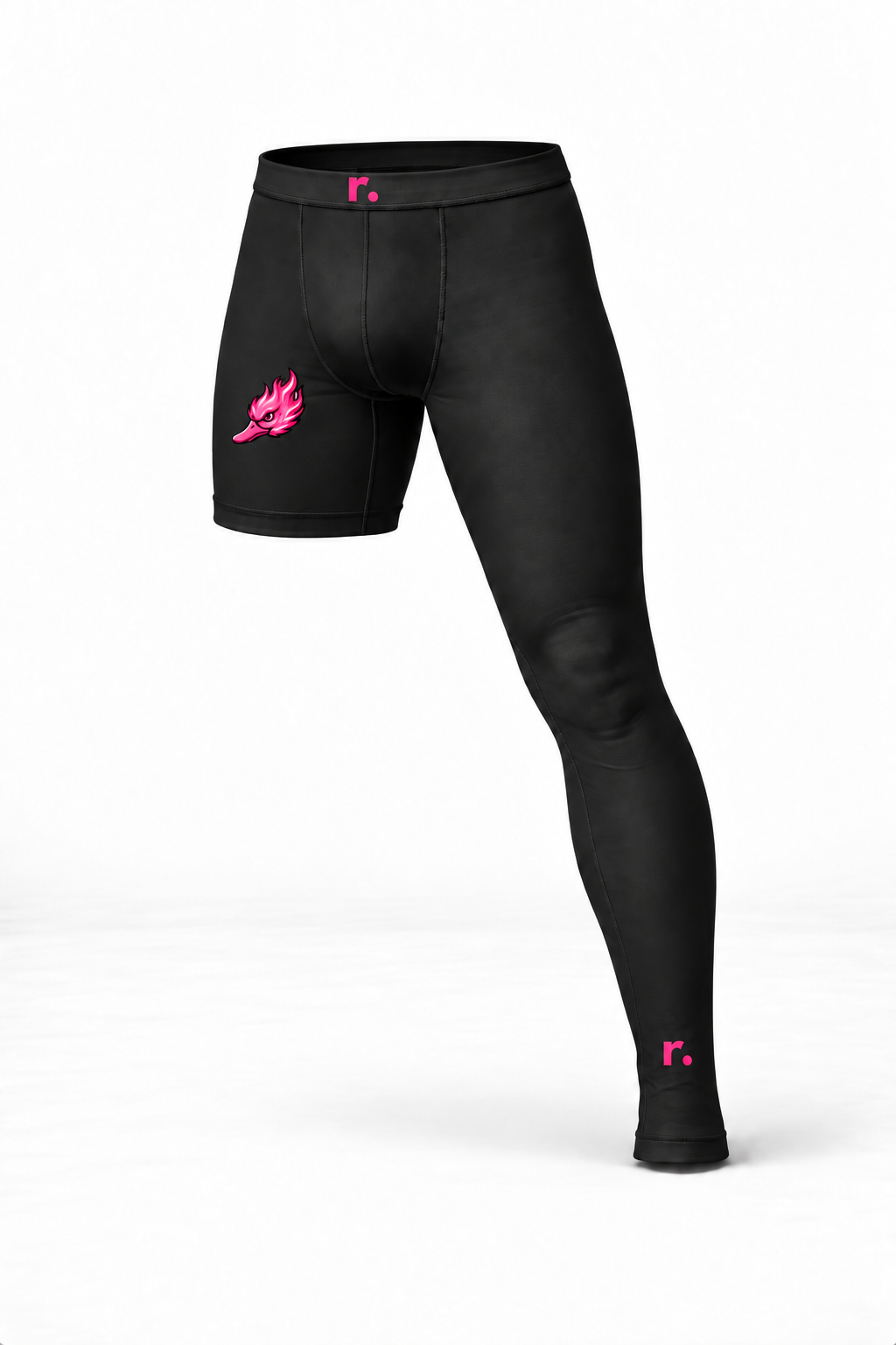 Compression 1 jambe Spicy Ducks rose - Noir