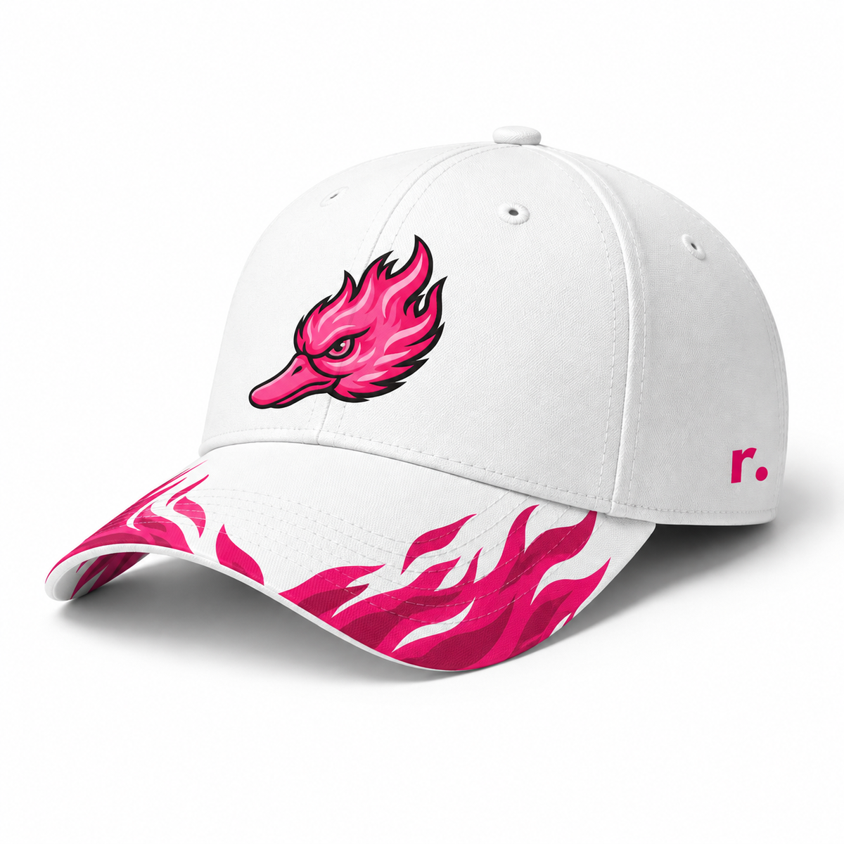 Casquette Spicy Ducks rose - Blanc / Flammes