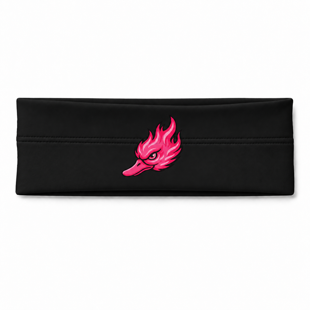 Bandeau plein Spicy Ducks rose - Noir