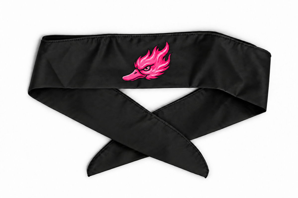 Bandeau à nouer Spicy Ducks rose - Noir / Uni