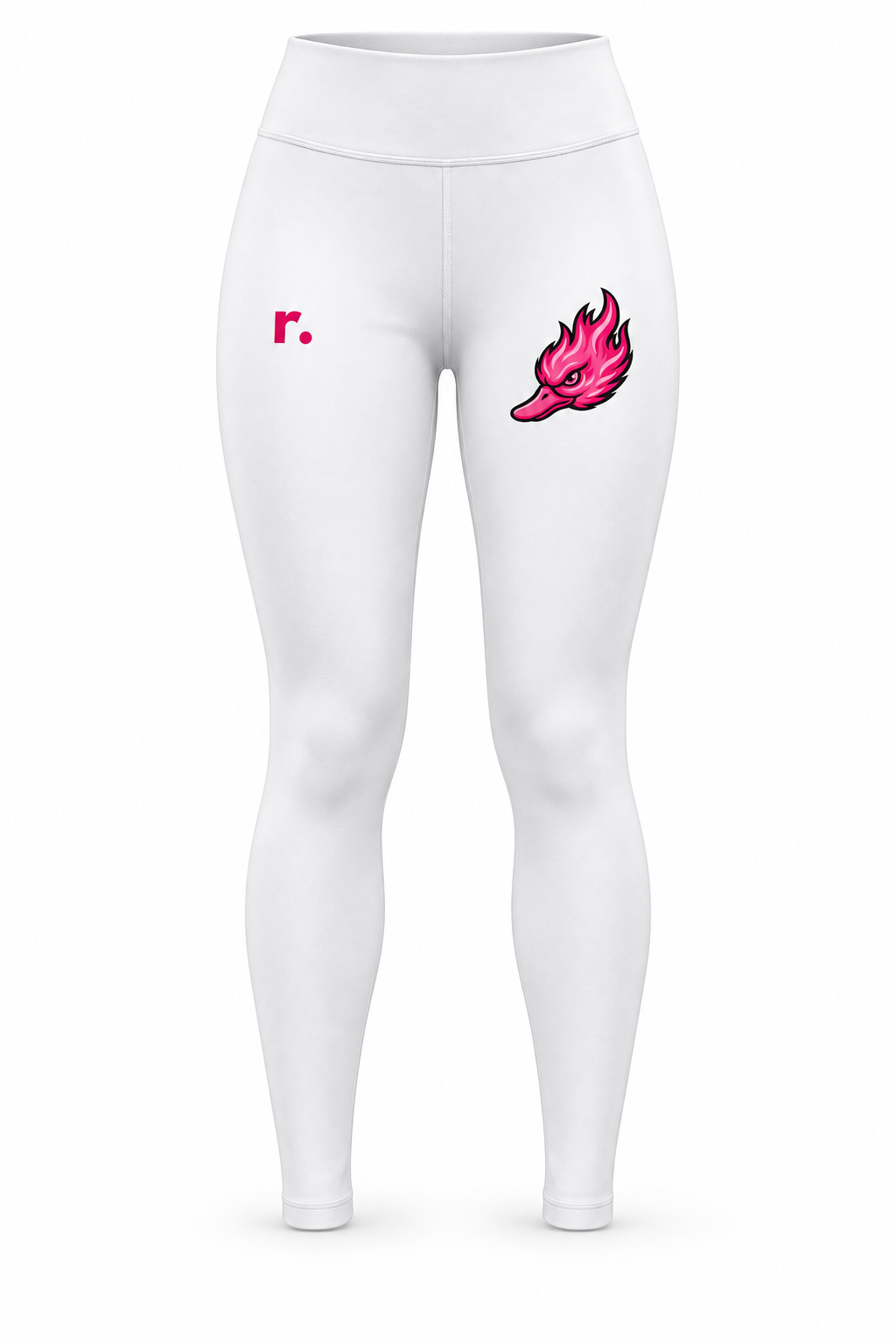 Legging féminin 2 jambes Spicy Ducks rose - Blanc