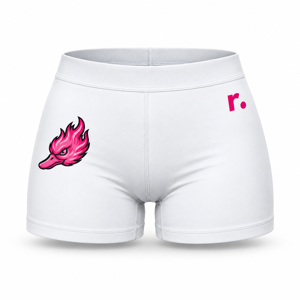 Shorty féminin Spicy Ducks rose - Blanc