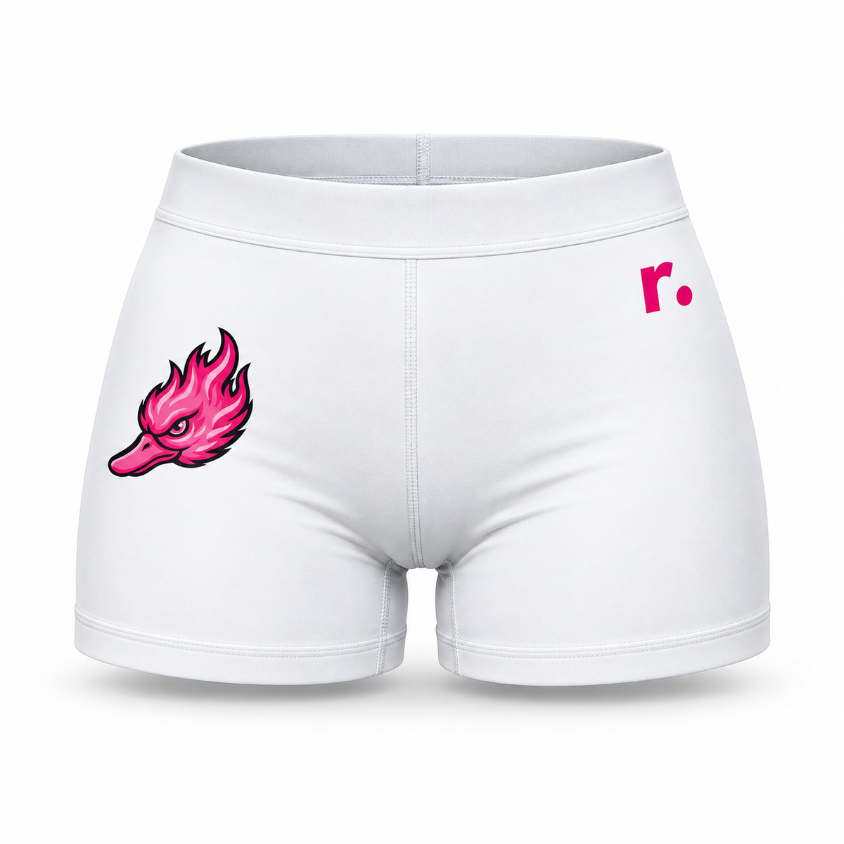 Shorty féminin Spicy Ducks rose - Blanc
