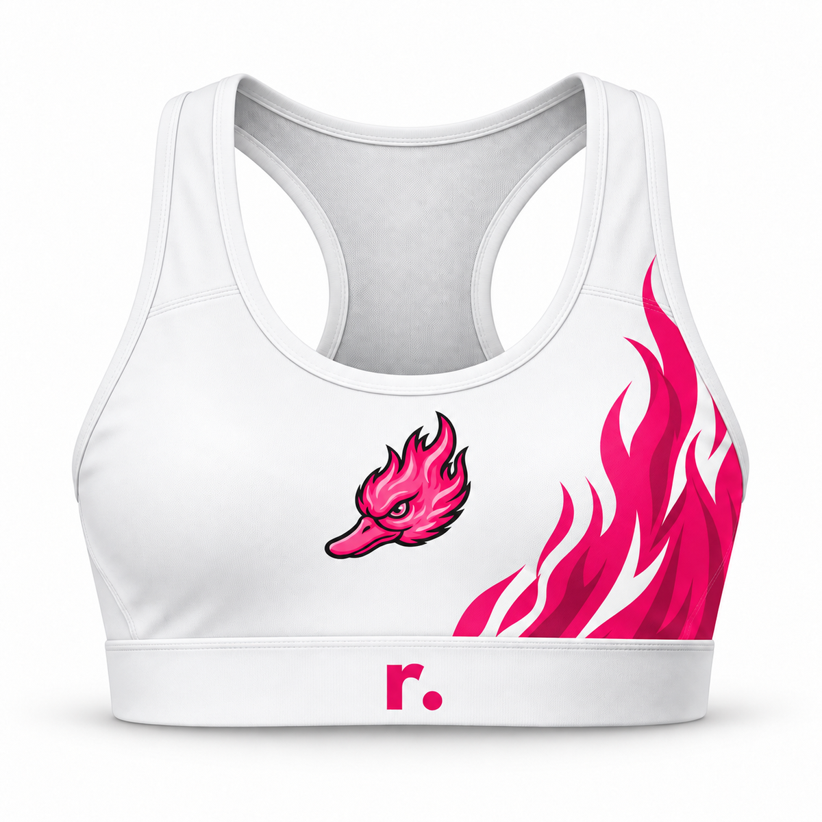 Brassière Spicy Ducks rose - Blanc / Flammes