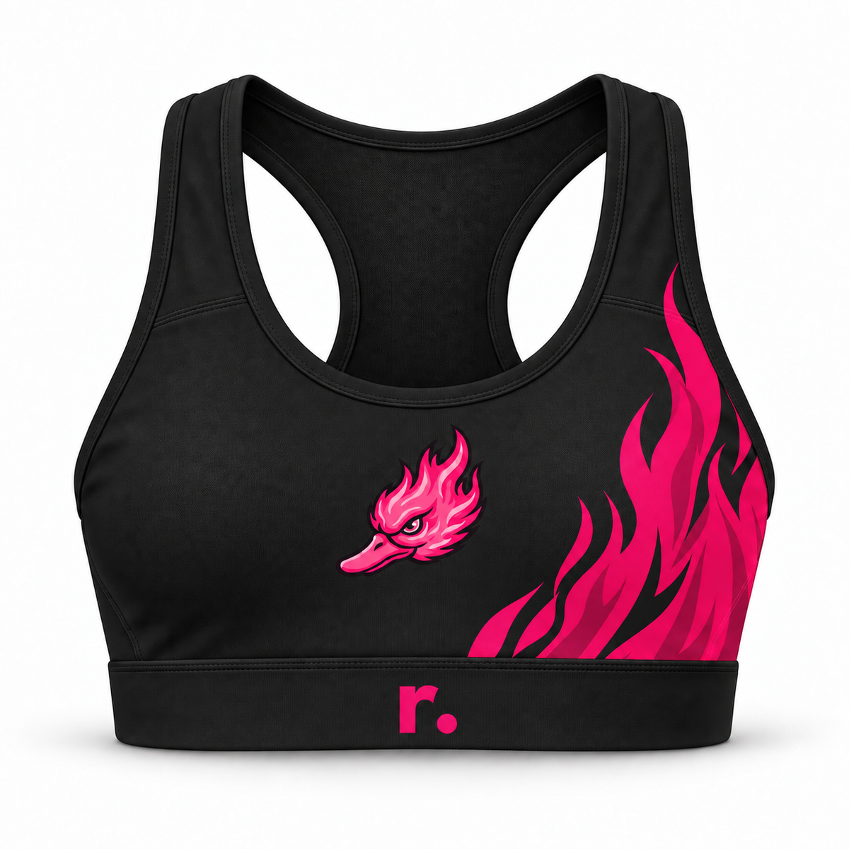 Brassière Spicy Ducks rose - Noir / Flammes
