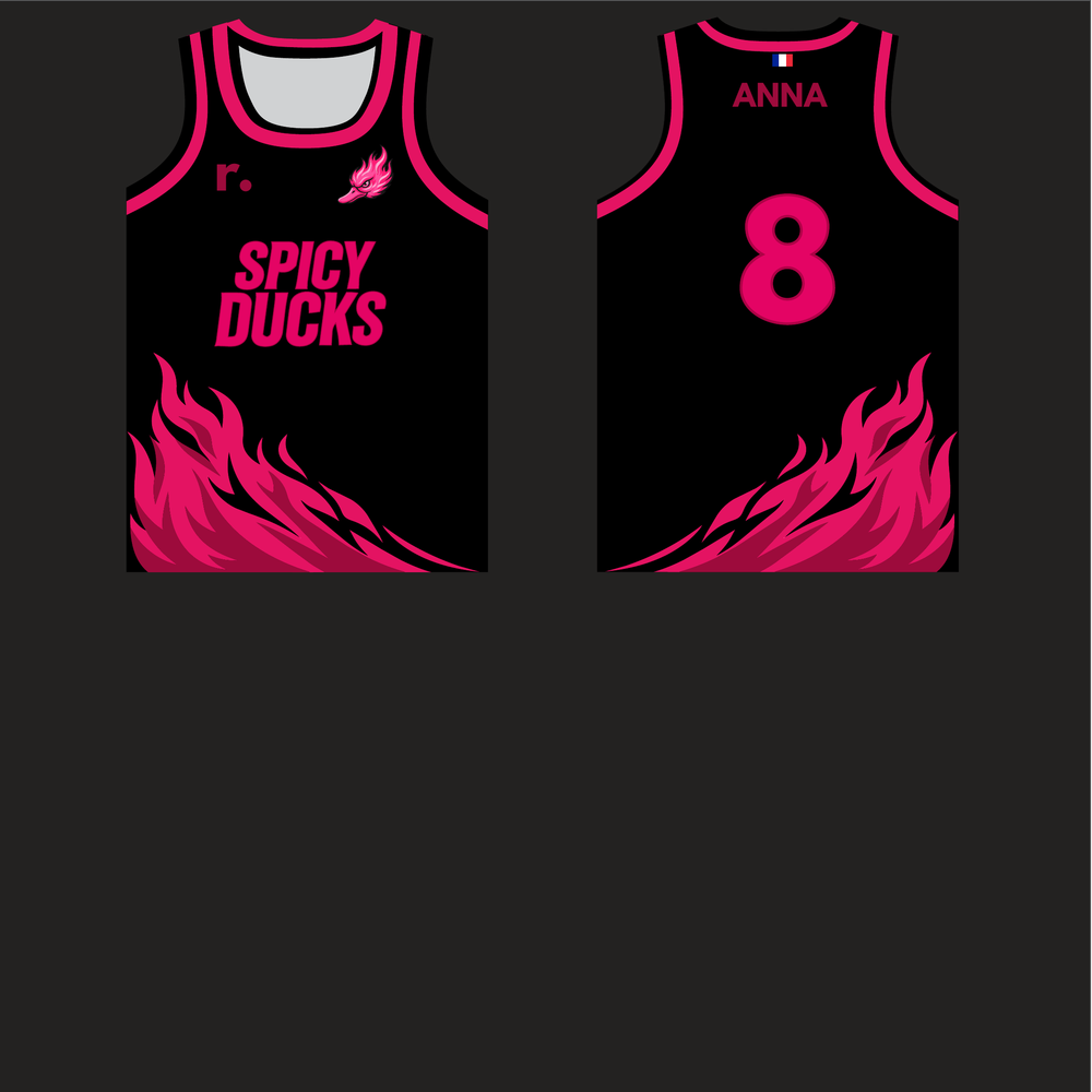 Ensemble maillot réversible + short Spicy Ducks rose - Réversible